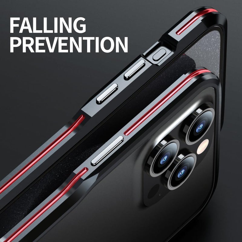 HENGHUI Aluminum Bumpers for iPhone 15 Pro Max Bumper Case with Strap Hole Metal Frame Bumper Cover Shock Absorbent Slim Cool Design (Silver) - Image 5